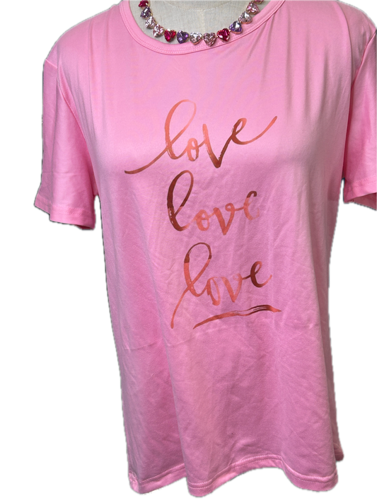 Short Sleeve Love Shirt (Pink)