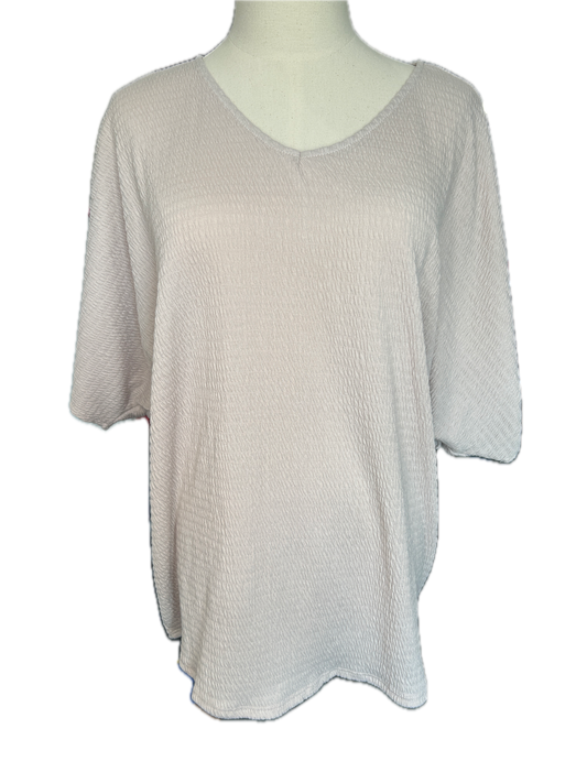 Smocked Jersey Dolma Sleeve Top (Taupe) *Final Sale*