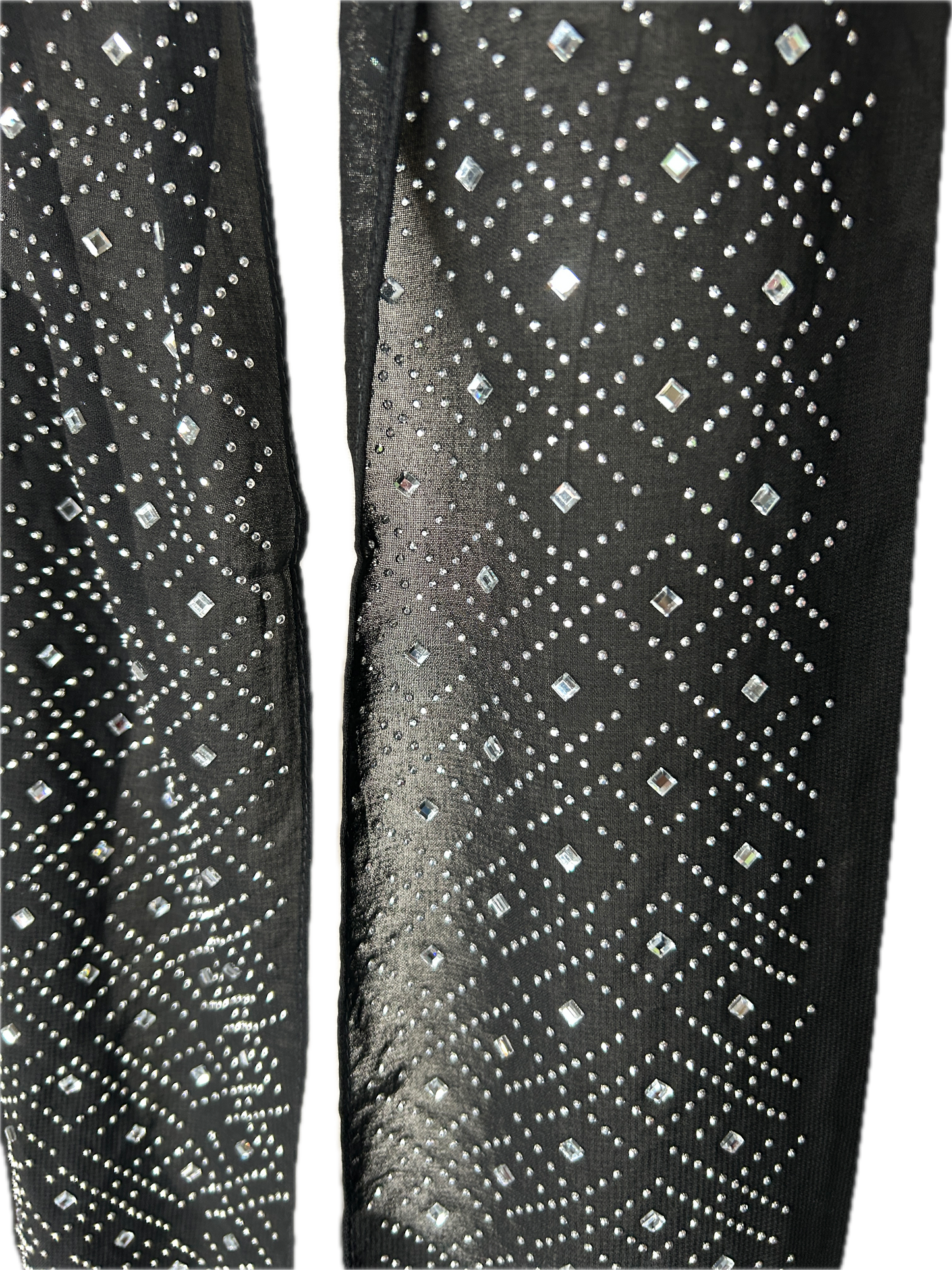 Black Rhinestone Border Shawl