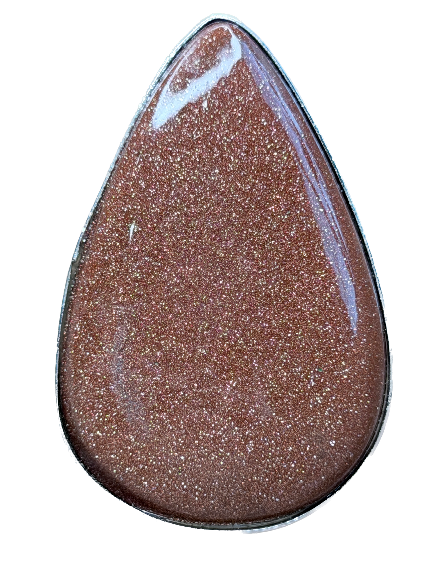Claire German Silver Goldstone Teardrop Ring
