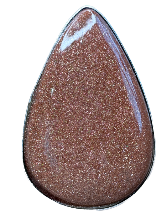 Claire German Silver Goldstone Teardrop Ring