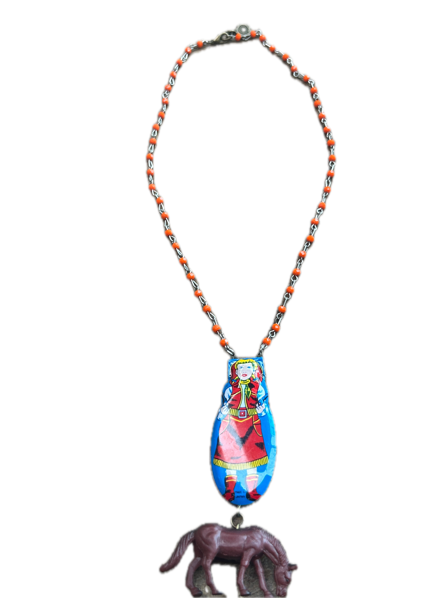 Vintage Metal Cowgirl Necklace