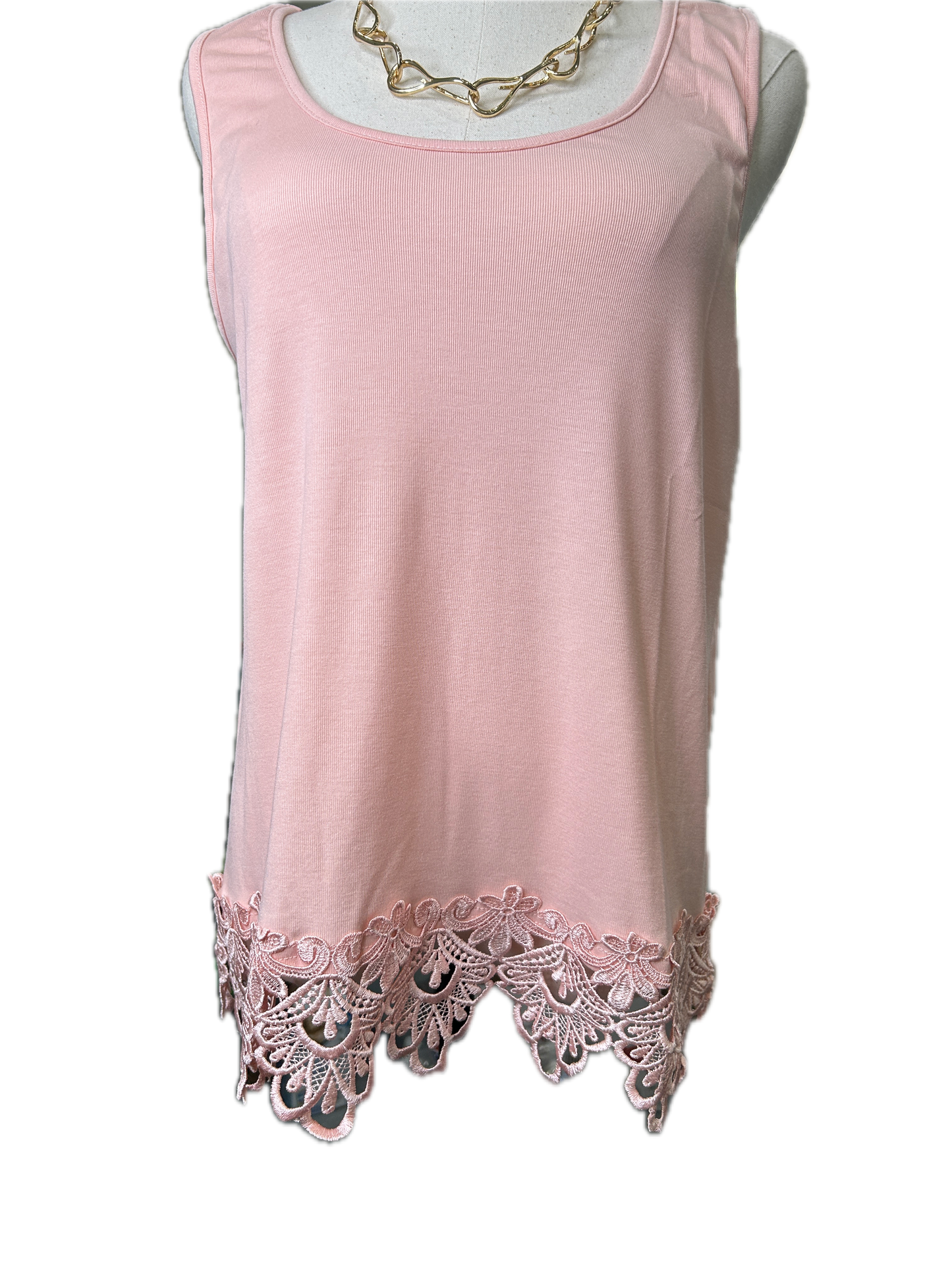 Origami- Lace Tank (Pink) *Final Sale*