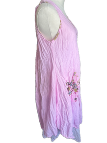 Floral Dress (Pink with faux buttons) final sale