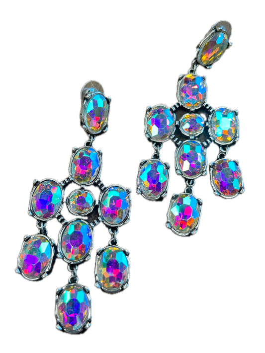 AB Rhinestone Dangle Earrings