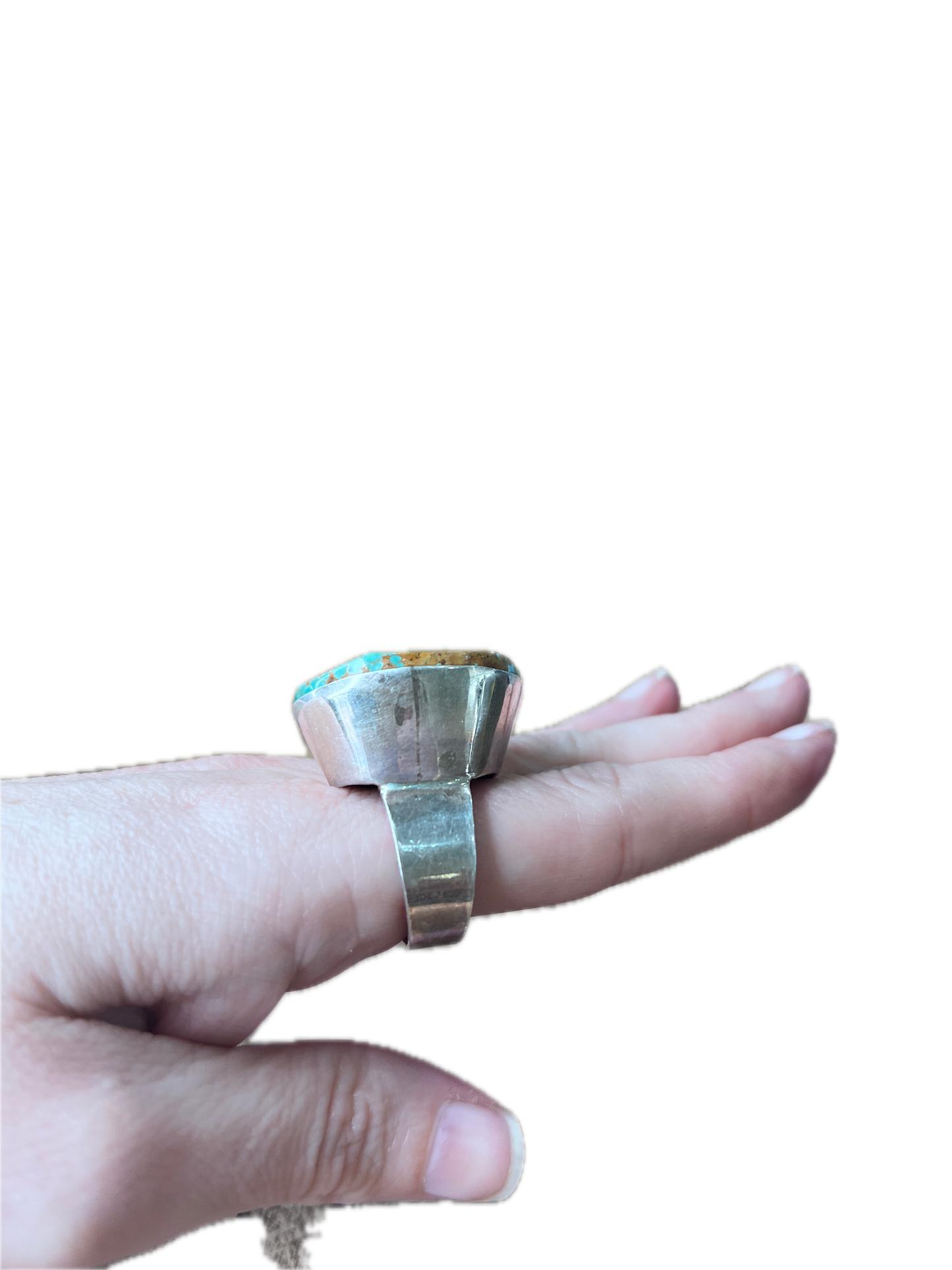 SALE German Silver Earthy Turquoise Ring