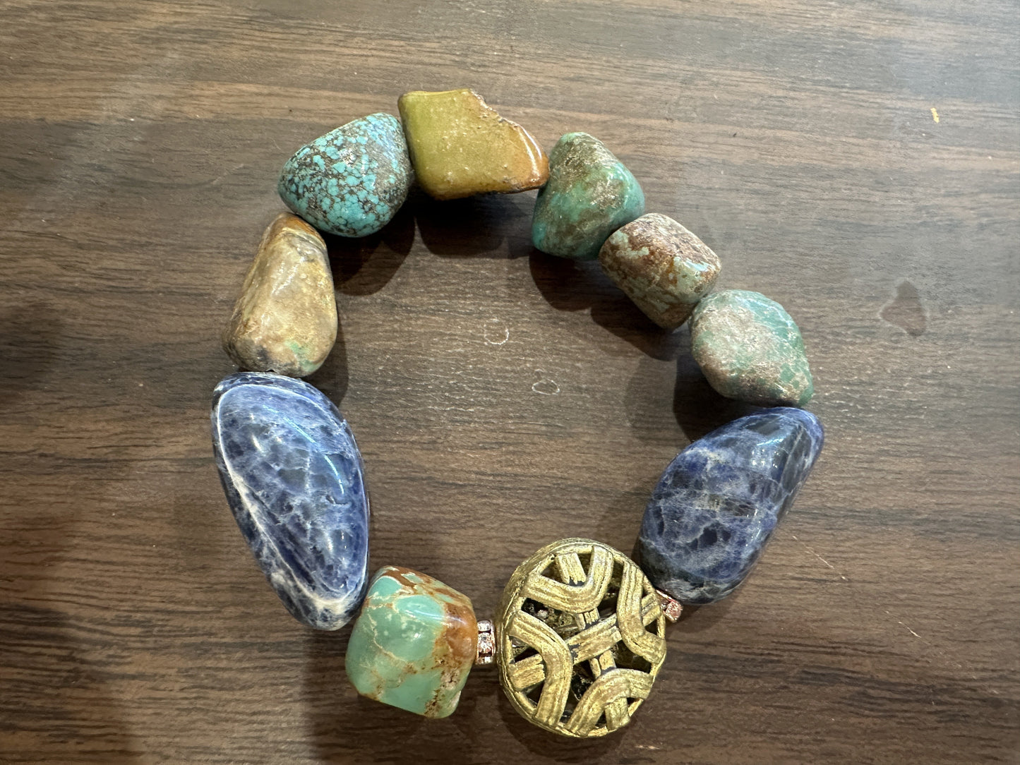Chunky Turquoise and Sodalite Bracelet