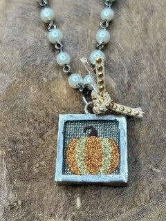 Soldered Sparkly Pumpkin Necklace