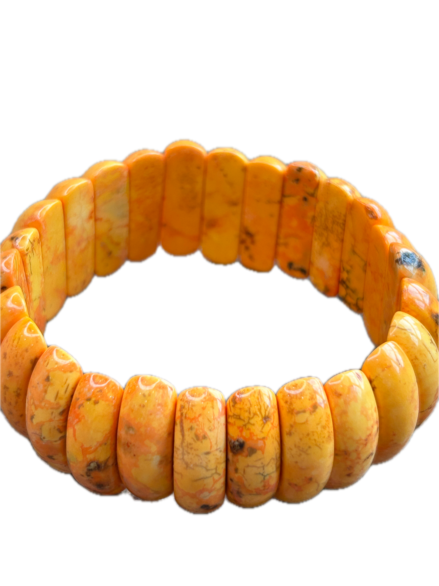 Orange Howlite Stretch Bracelet