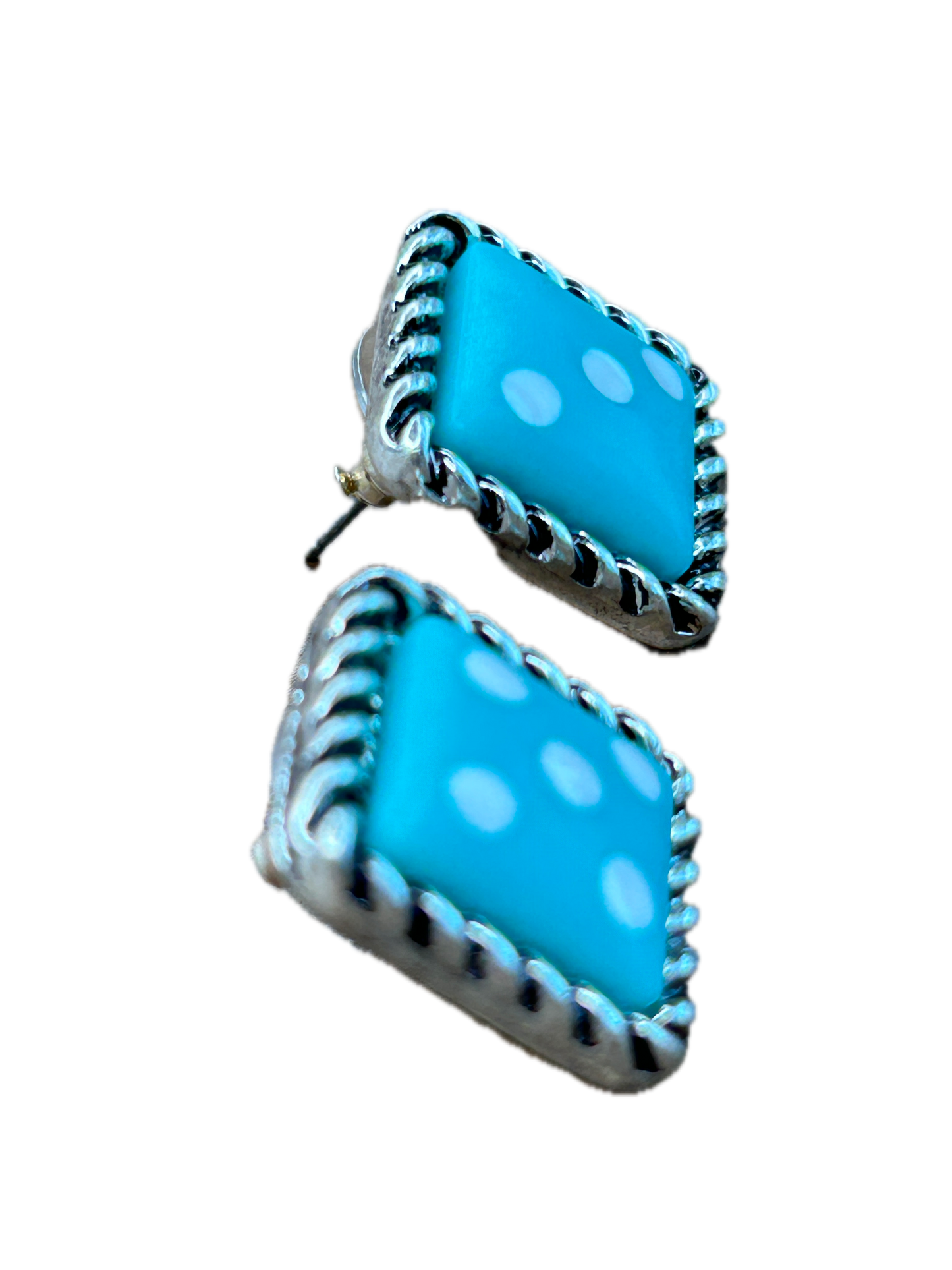 Blue Dice Earrings