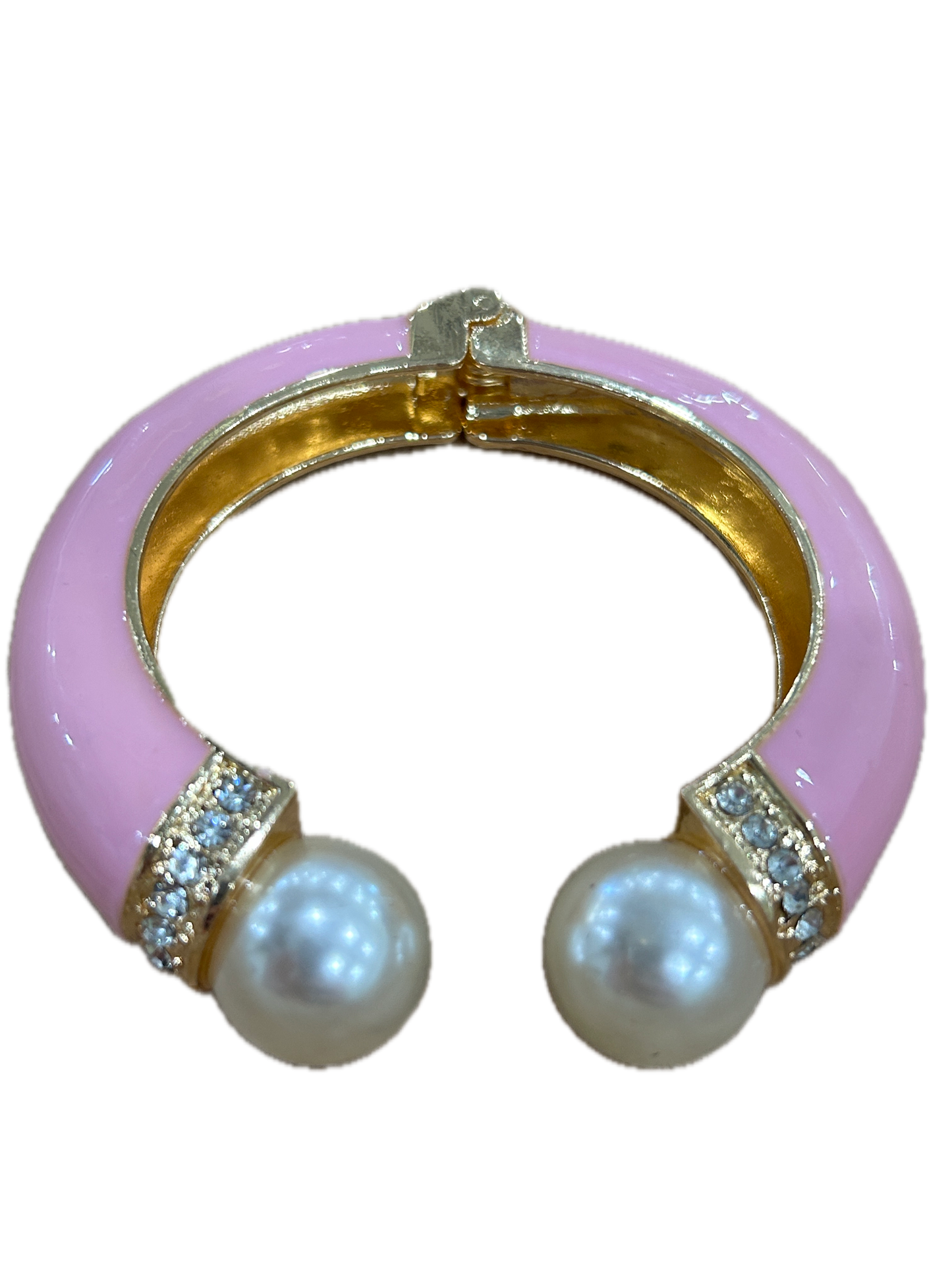 Beautiful Bangle in Light Pink (Pearl, Gold and Rhinestone accented)
