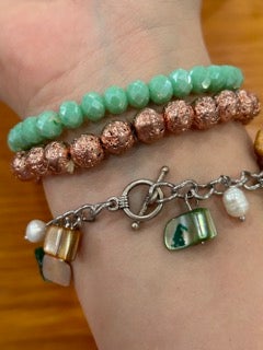 Rose Gold Dangle Stack-Set of 3