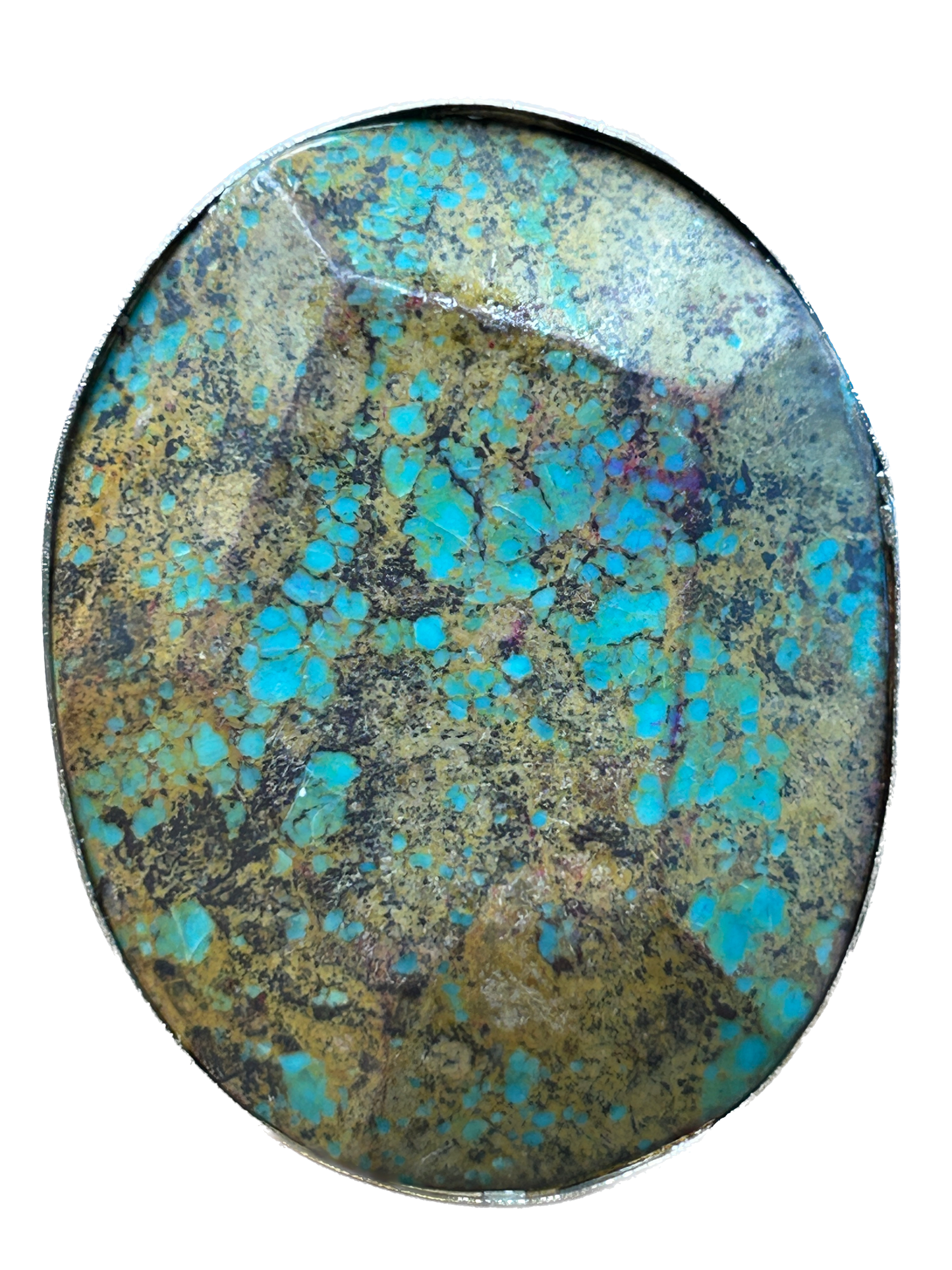 German Silver Faceted Turquoise Ring