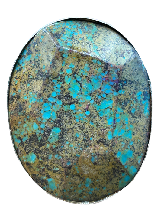 German Silver Faceted Turquoise Ring