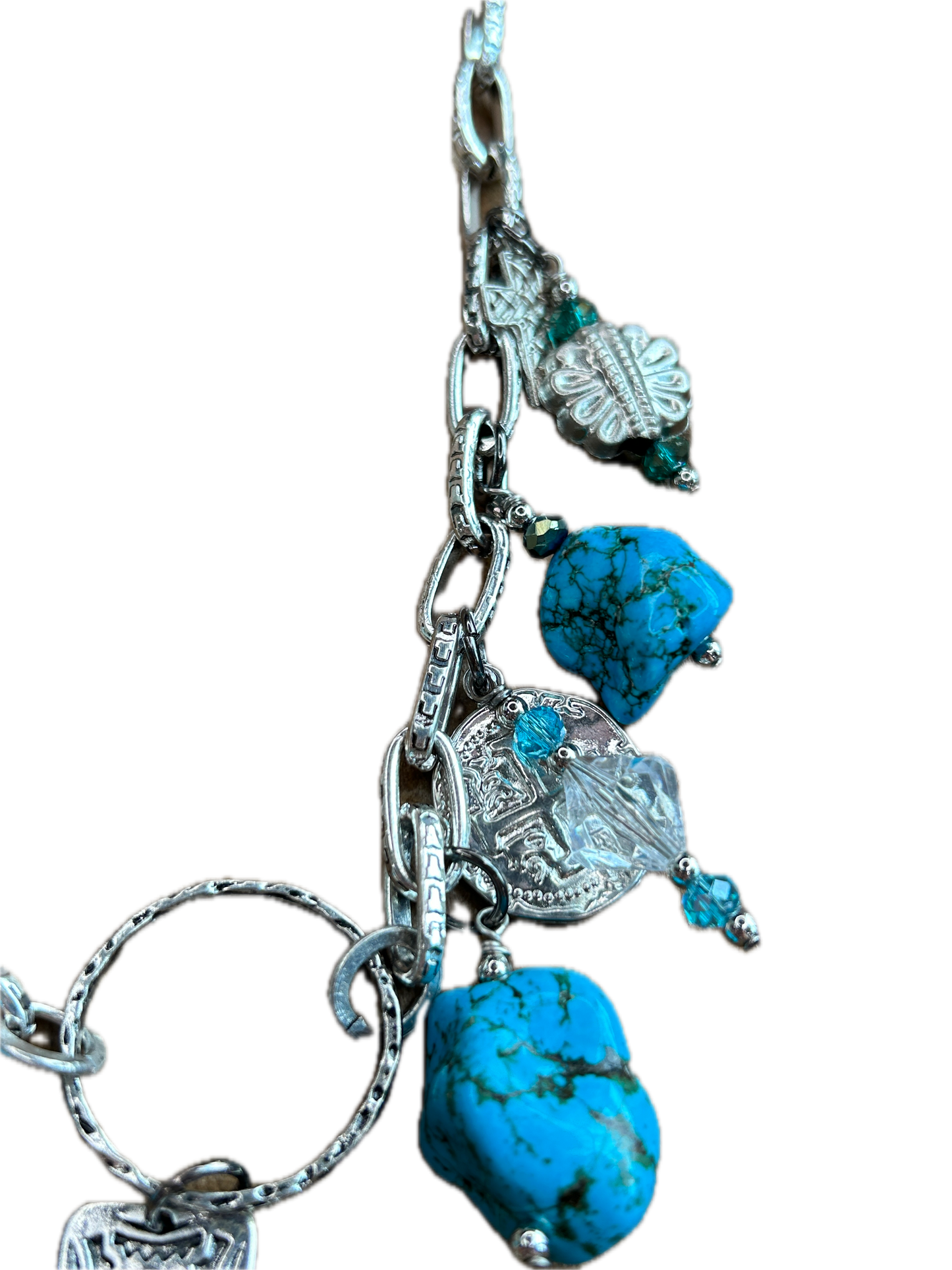 Lost & Found -Chunky Turquoise Charm Necklace