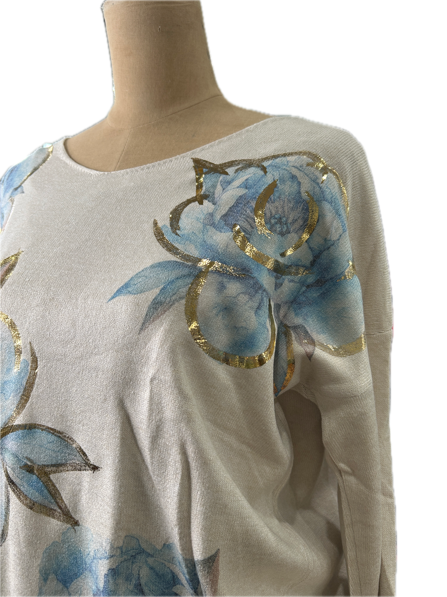 Cropped Beige Hydrangea Top *Final Sale*
