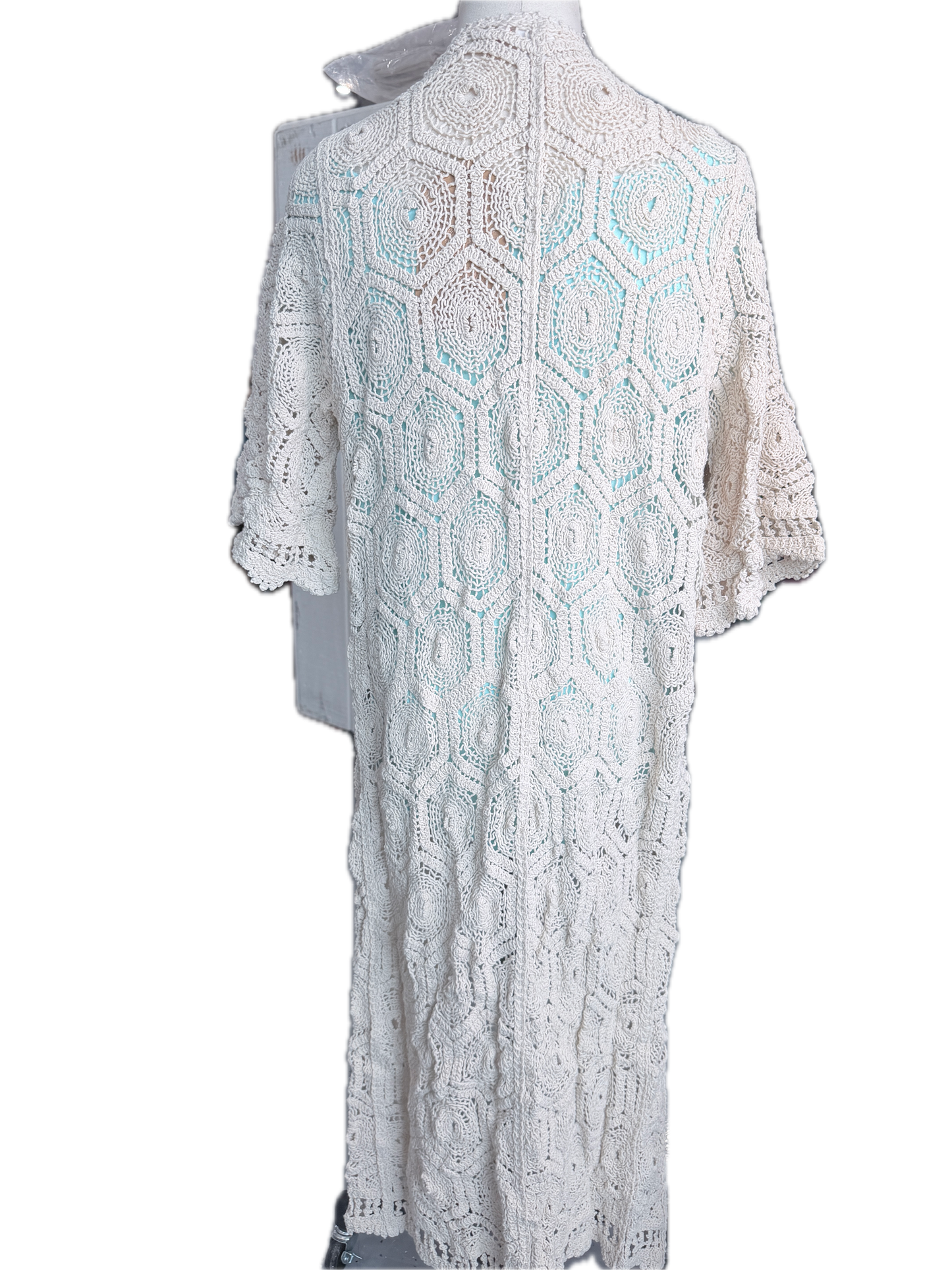 Hexie Sunburst Crochet Cardigan (Beige)